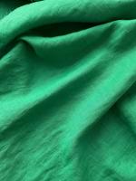 Ткань лён с лёгким эфектом мятости (крэш)  "нефрит"  арт. 1094КР | Ellie Fabrics