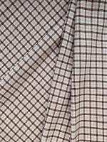 Ткань лён умягченный плотный "молочно-розовая клетка" костюмный арт.41ПЛ | Ellie Fabrics