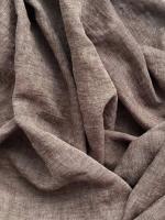 364. Ткань лён  с эффектом мятости "меланж коричневый". | Ellie Fabrics