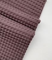 Ткань вафля хлопок "баклажан" арт.898 клетка 12*12мм, ширина 150см