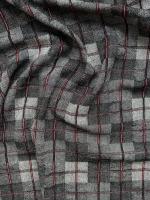 Ткань лён плотный "Черная клетка" с эффектом мятости арт.5851 | Ellie Fabrics