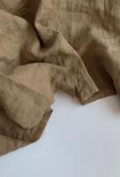Ткань лён с эффектом мятости "нуга" костюмный  арт.1569КР | Ellie Fabrics