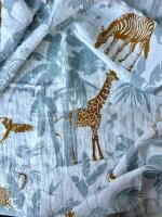 Ткань лён с эффектом мятости "Африка" принт Ellie Fabrics, ширина 143см | Ellie Fabrics