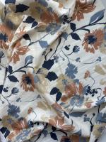 Ткань лён с эффектом мятости (крэш)  "Цветы"  арт. 7747 | Ellie Fabrics