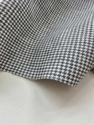 Ткань лён умягченный "серо-молочная гусиная лапка" костюмный арт. 12/1 | Ellie Fabrics