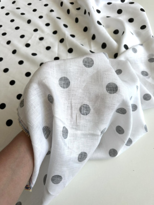 Ткань лён умягченный "горох" костюмный, ширина 143 см | Ellie Fabrics