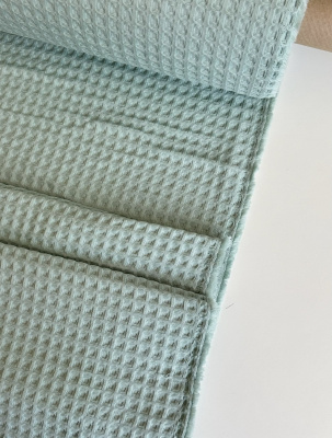 Ткань вафля хлопок "мята" арт.418 клетка 12*12 | Ellie Fabrics