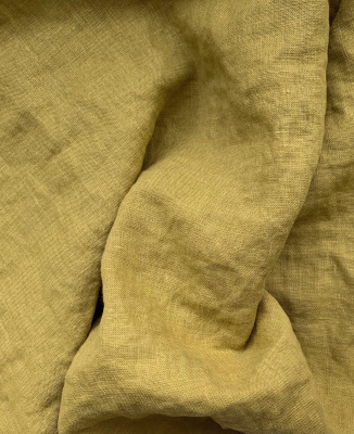 Ткань для шитья  лён с эфектом мятости "шартрез” арт. 1384 | Ellie Fabrics