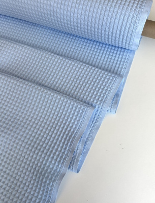 Ткань вафля хлопок "голубой" арт.409 клетка 12*12 | Ellie Fabrics