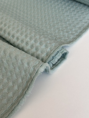 Ткань вафля хлопок "мята" арт.418 клетка 12*12 | Ellie Fabrics