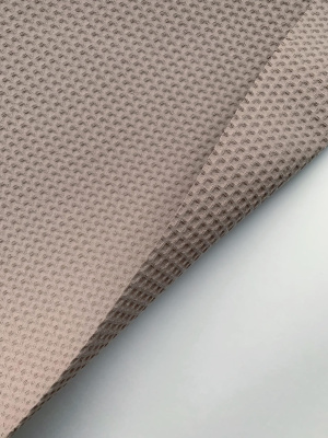 Ткань вафля хлопок "бежевый" арт. 937 клеткам7х7