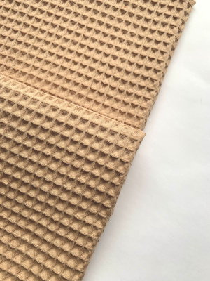 Ткань вафля хлопок "экрю" арт.810  клетка 12*12мм | Ellie Fabrics