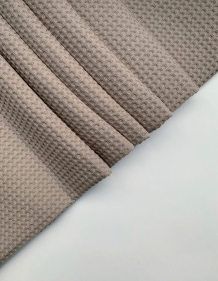 Ткань вафля хлопок "бежевый" арт. 937 клеткам7х7