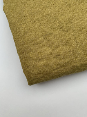 Ткань для шитья  лён с эфектом мятости "шартрез” арт. 1384 | Ellie Fabrics