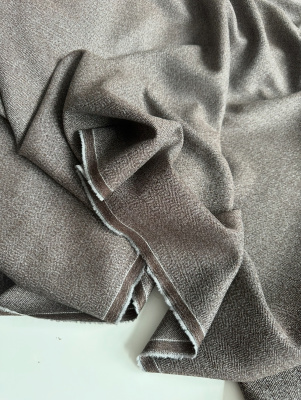 Шерсть костюмная «коричневая ёлочка (холодный оттенок)» арт. 51078