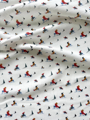1029. Ткань лён умягченный "Саночки" костюмный , ширина 143см | Ellie Fabrics