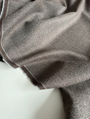 Шерсть костюмная «коричневая ёлочка (холодный оттенок)» арт. 51078